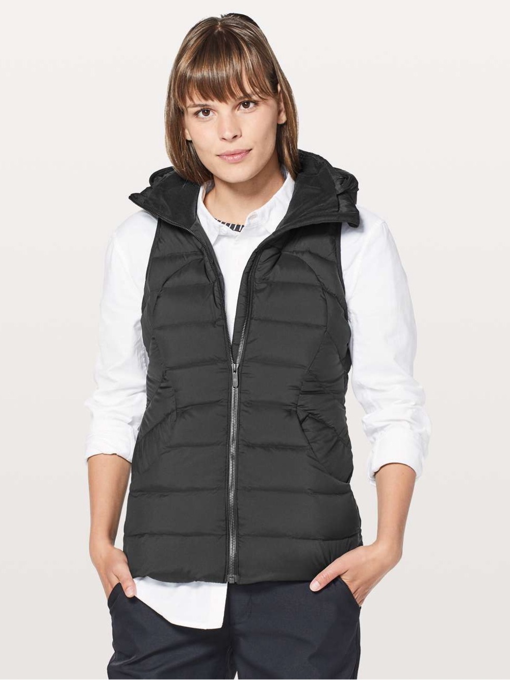 Lululemon Pack It Down Black Women's Quilted Hooded Puffer Vest